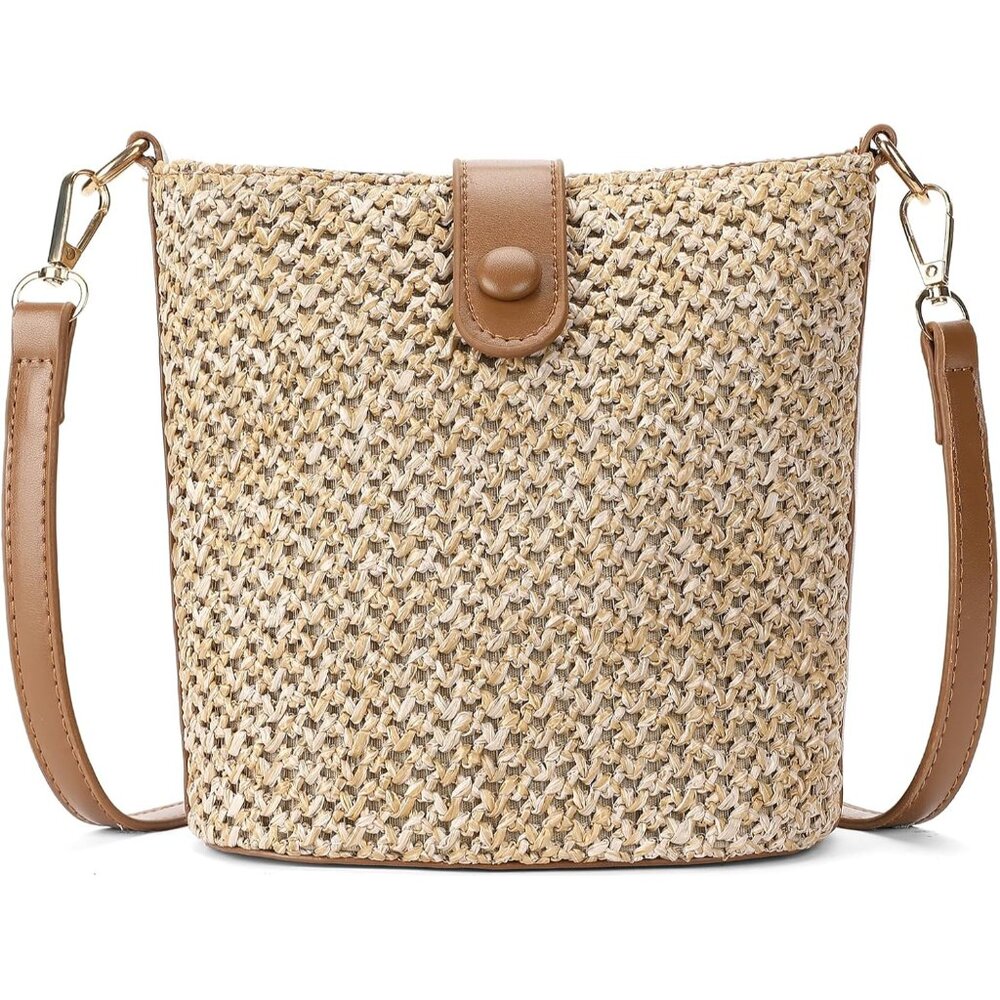 Chic Adjustable Straw Shoulder Bag - Lightweight … - image 1